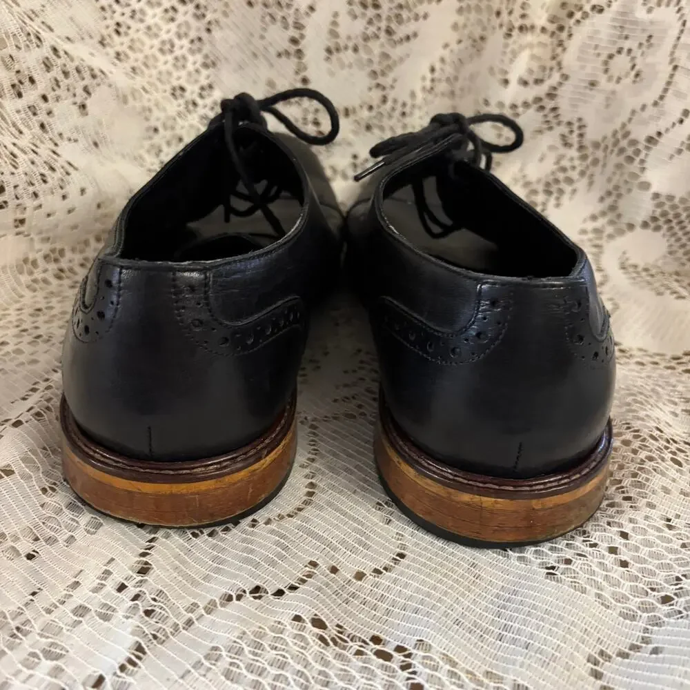 Joseph Abboud Men's US 11.5 Black Leather Oxford Shoes